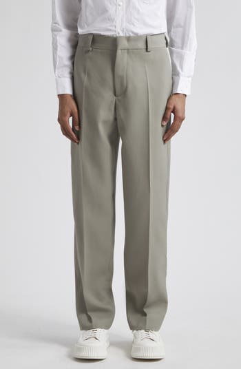 Relaxed Fit Flat Front Wool Pants