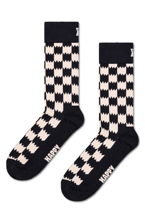 Shop Happy Socks Dizzy Check Socks In Black