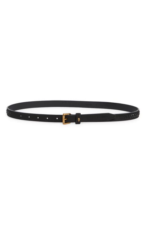 Crystal Studded Leather Belt