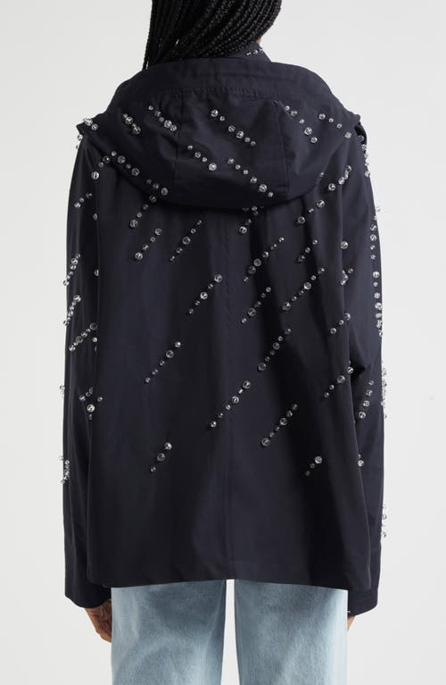 3.1 Phillip Lim Crystal Detail Hooded Cotton Blend Utility Jacket In Midnight