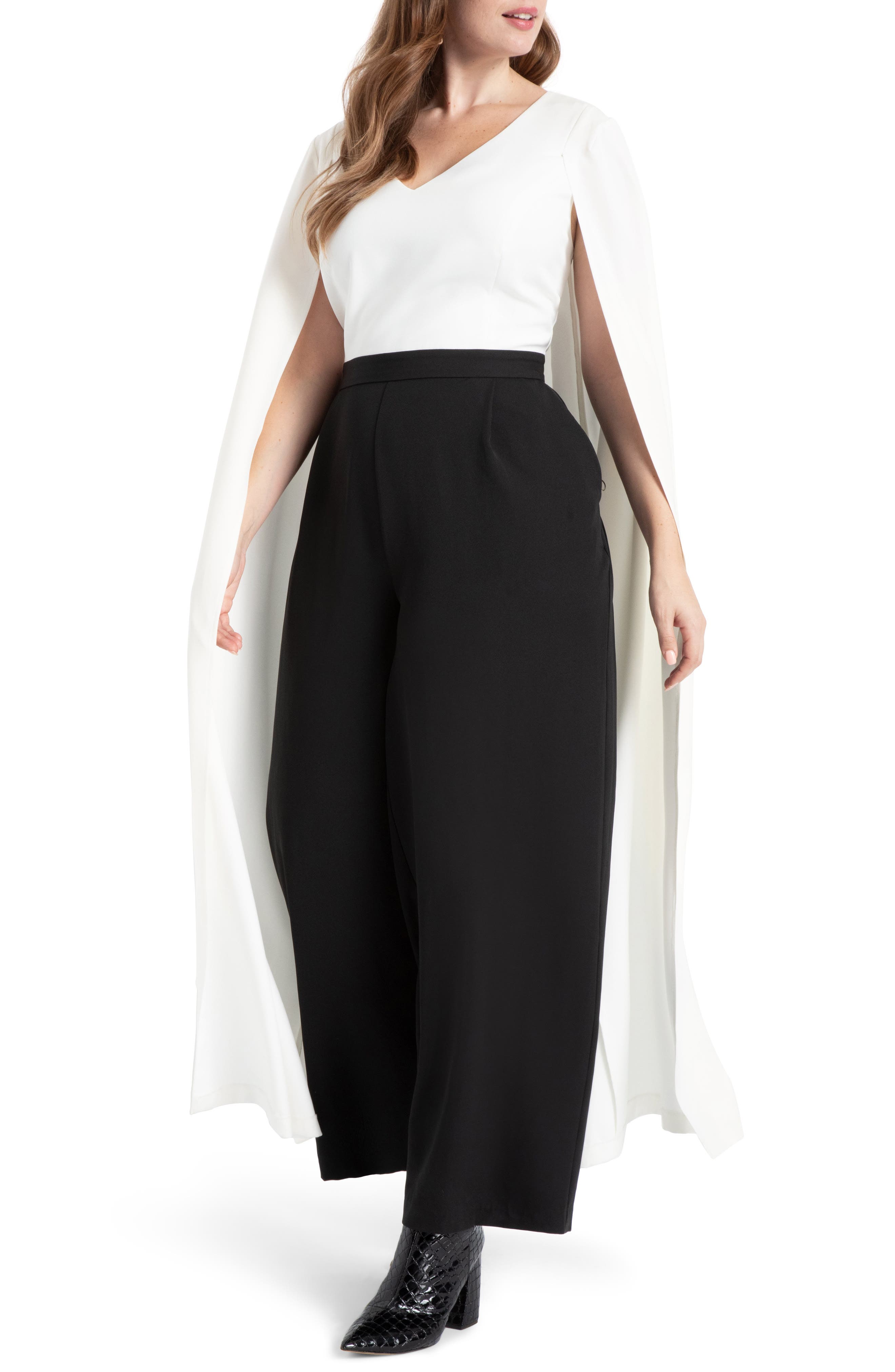 plus size jumpsuit with cape