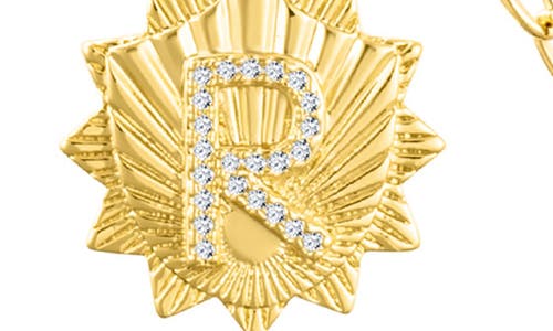 Adornia Initial Cz Pendant Toggle Necklace In Gold-r