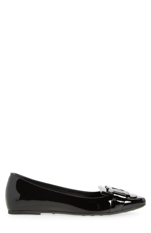 Tod's Womens Tods Gomma Patent-leather Ballet Flats In Nero