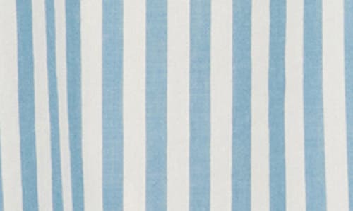 Shop Melrose And Market Long Sleeve Poplin Minidress In Ivory- Blue Provincal Stripe