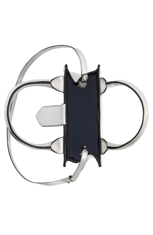 Uspa Accessories Leather Top Handle Bag In Silver