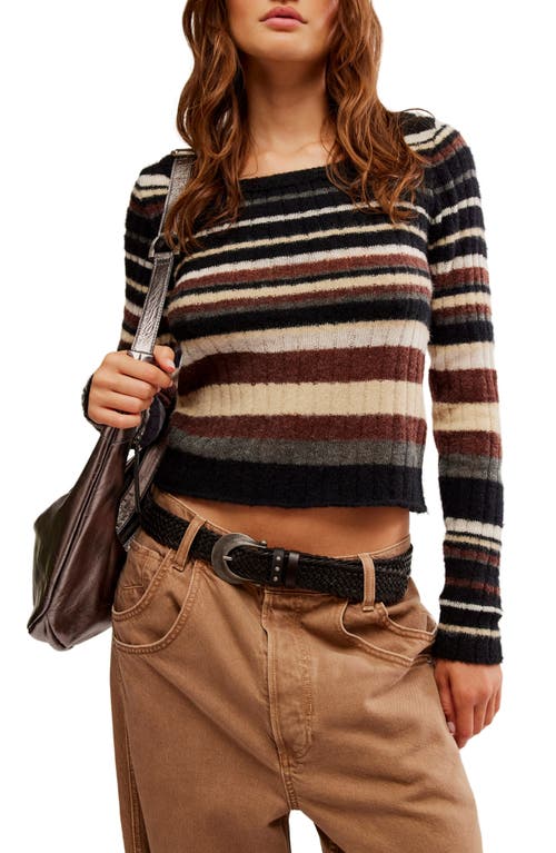 Shop Free People Lumen Stripe Sweater In Black Combo