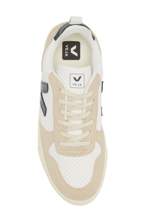 Veja Kids' Small V-10 L Chromefree™ Sneaker In Extra-white/ Nautico/ Almond