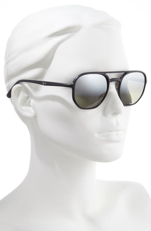 Ray Ban Ray-ban 53mm Chromance Polarized Aviator Sunglasses In Black/grey Grad Polar