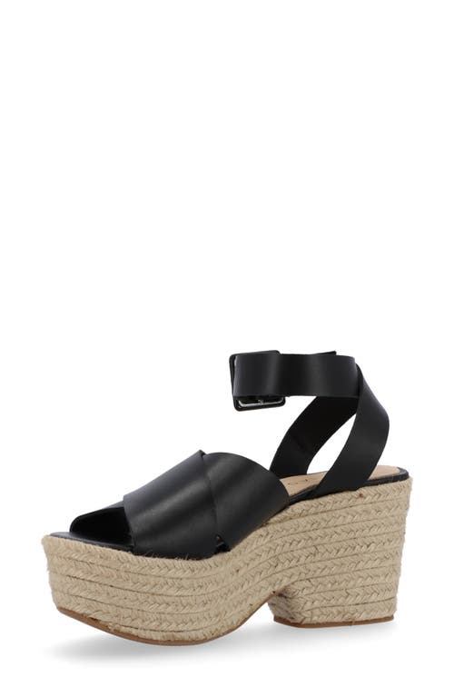 Shop Alohas Lyla Ankle Strap Espadrille Platform Sandal In Black