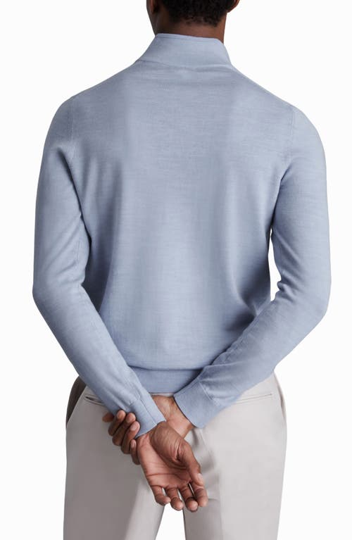 Shop Reiss Blackhall Quarter Zip Wool Sweater In Soft Blue Melange