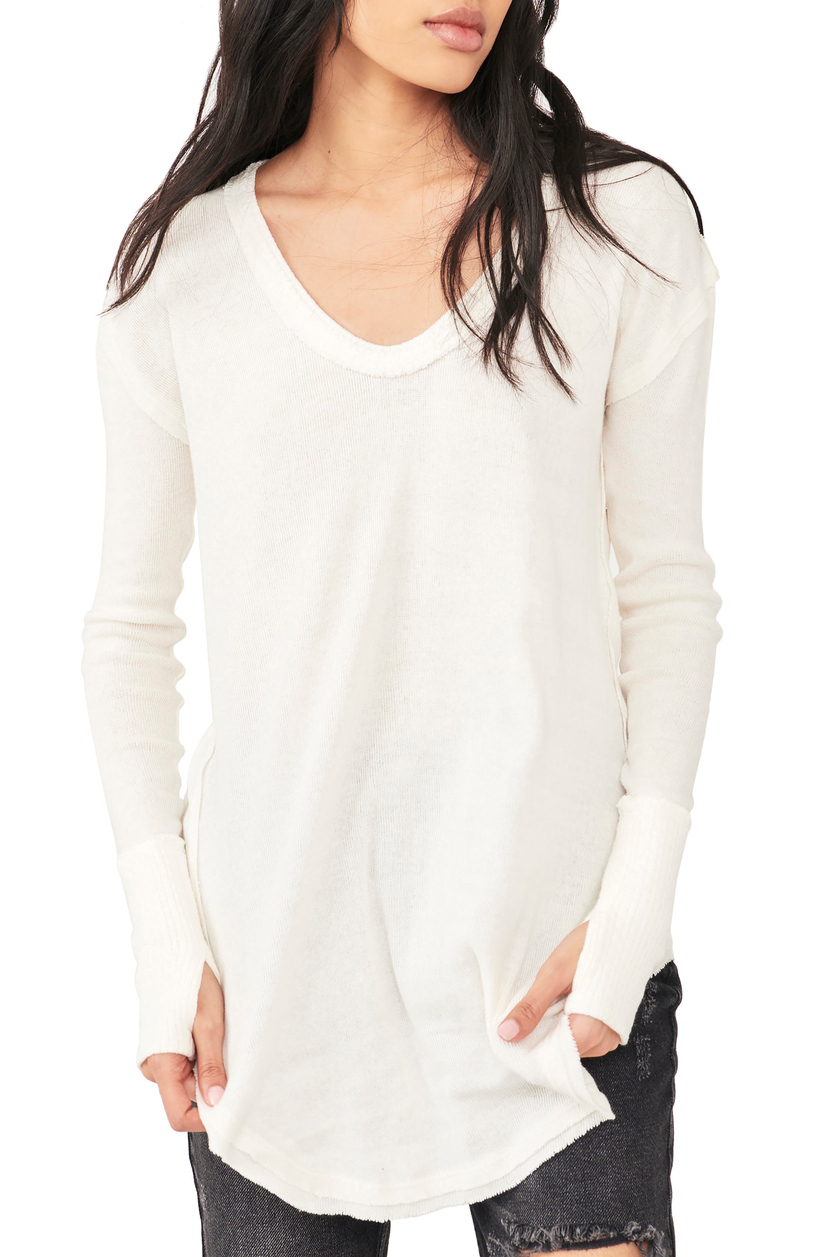 T-Shirt Pocket V-Neck Blouse Casual Long Sequin Slim Top Sleeve Women Tee Shirts