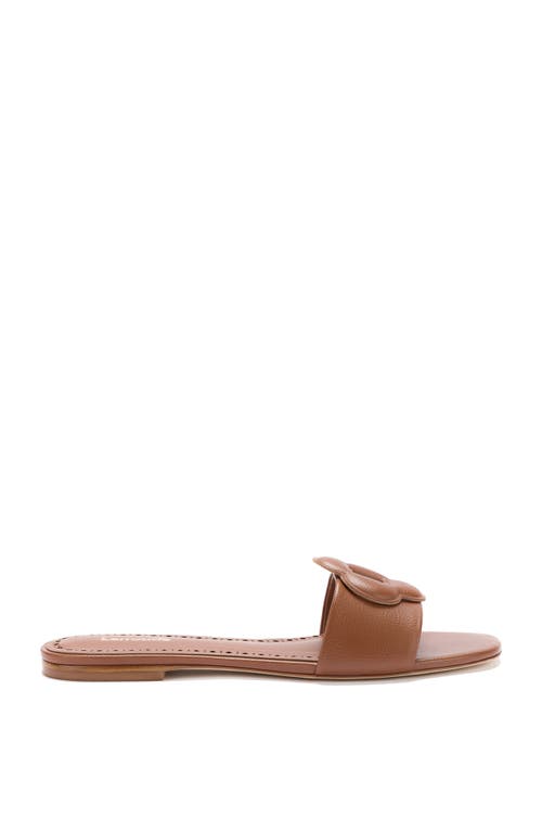 Shop Larroude Larroudé Flora Flat In Caramel