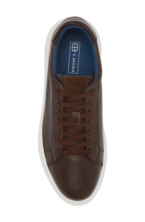 Shop G Brown Puff Low Top Leather Sneaker