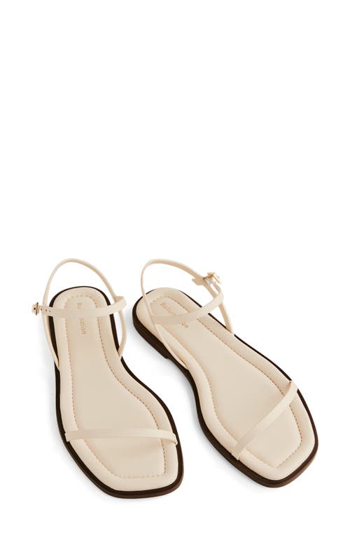 Reformation Lake Flat Sandal In Almond Leather