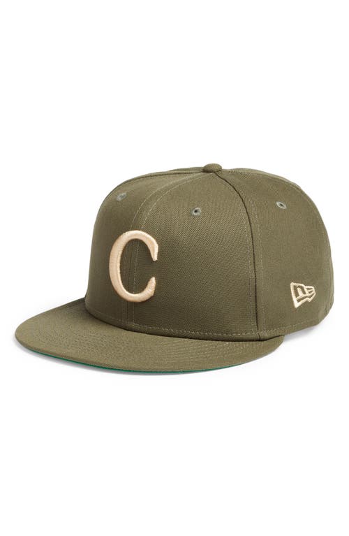 x New Era Top Soil Logo Embroidered Fitted Hat in Olive