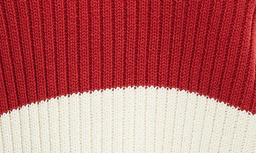 Shop Lioness Prince Colorblock Cotton Rugby Sweater In Crimson Stripe