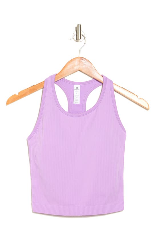 Shop 90 Degree By Reflex Racerback Cropped Tank With Bra In Sheer Lilac