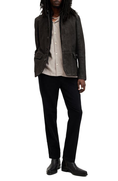 Shop Allsaints Survey Layered Leather Jacket In Black