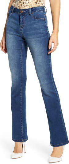 1822 Denim High Waist Slit Hem Flare Jeans in Lena at Nordstrom, Size 30
