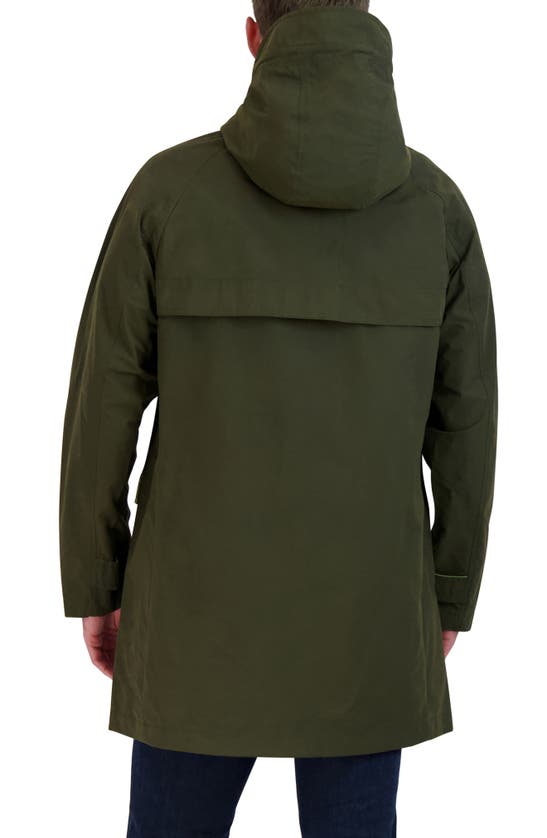 Shop Vince Camuto Water Resistant Hooded Jacket In Olive Lime