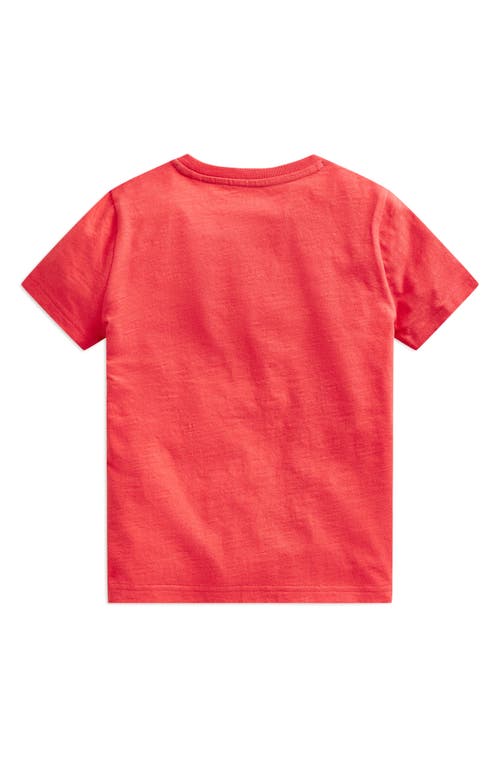 Shop Mini Boden Kids' Frog Embroidered Pocket T-shirt In Jam Red Frogs