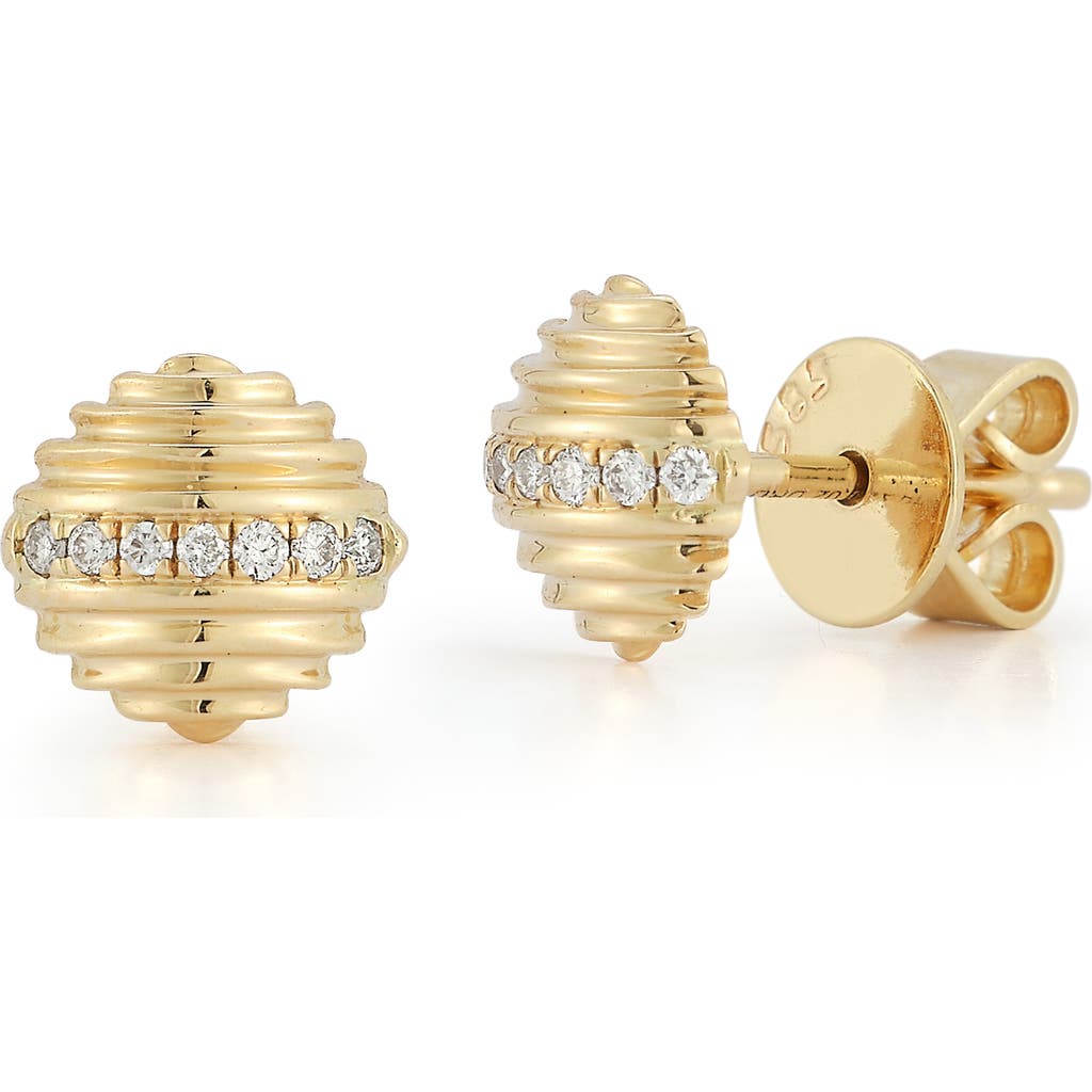 Dana Rebecca Designs Nana Bernice Pavé Diamond Stud Earrings In Yellow Gold/diamonds