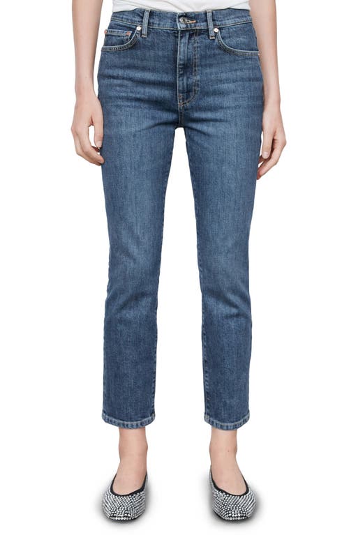 MANGO High Waist Crop Slim Jeans in Dark Blue at Nordstrom, Size 2