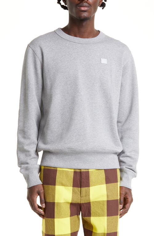 Acne Studios Face Patch Sweatshirt in Light Grey Melange at Nordstrom, Size Medium