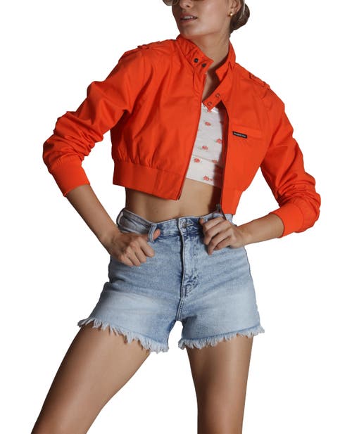 MEMBERS ONLY MINI CROPPED RACER JACKET 