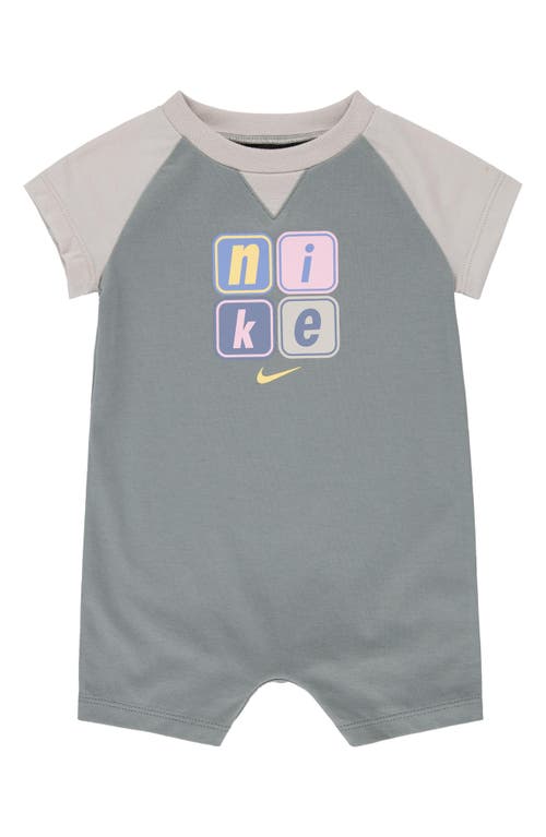 Nike Colorblock Graphic Romper in Mica Green at Nordstrom, Size 6M