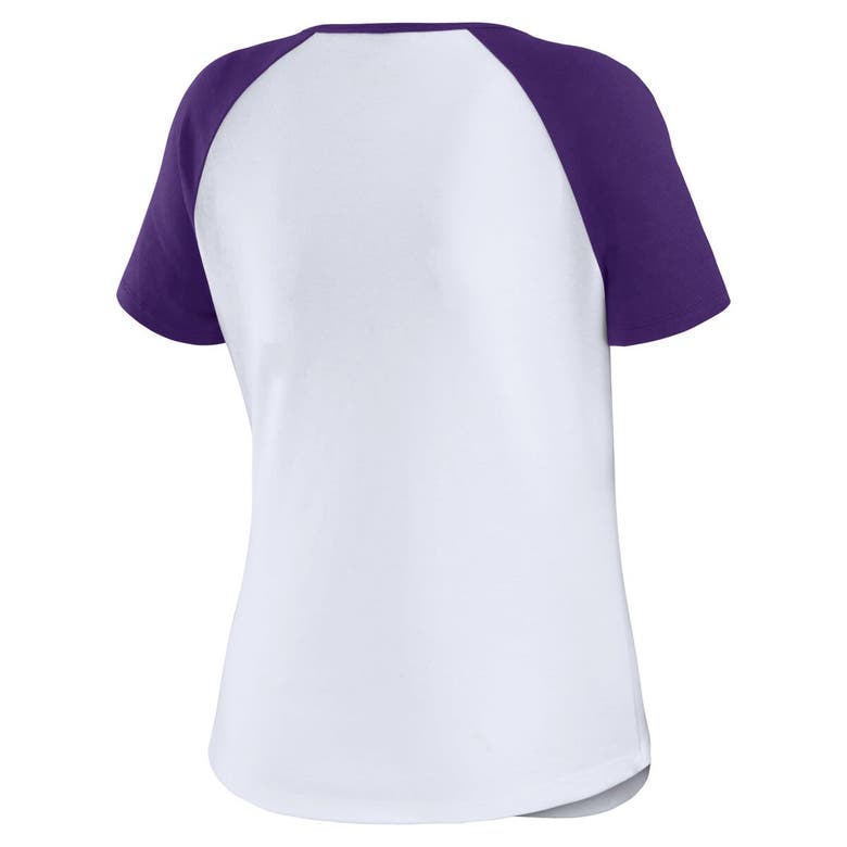 Shop Wear By Erin Andrews White Lsu Tigers Baseball Logo Raglan Henley T-shirt