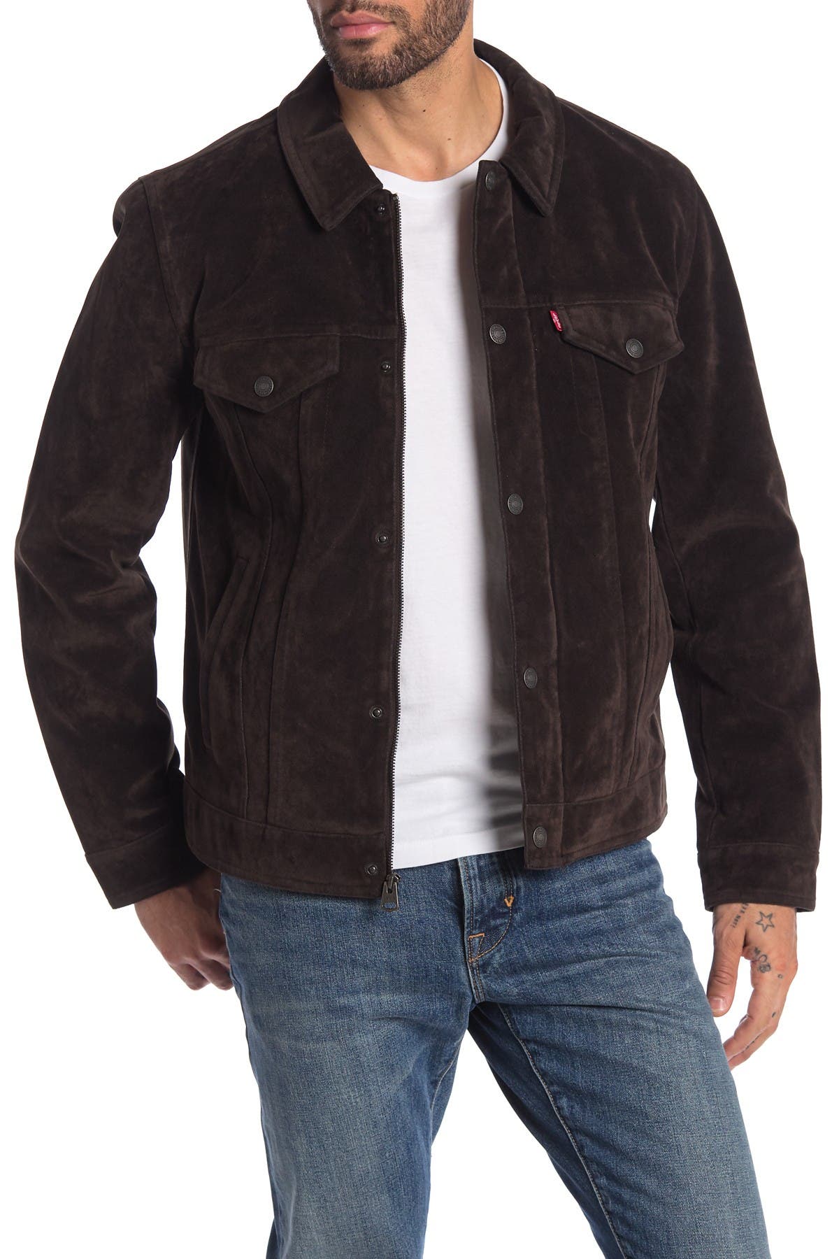 levi's faux suede trucker jacket