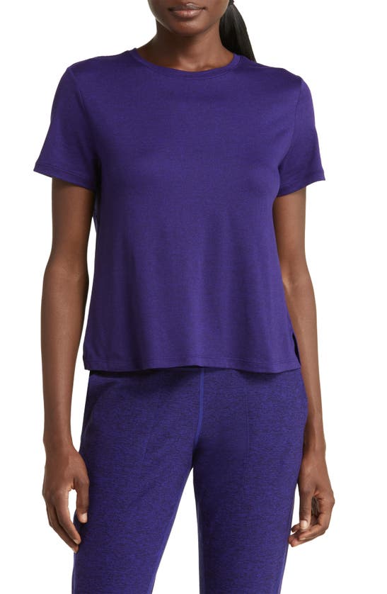 Zella Restore Soft Lite Relaxed Tee In Blackberry