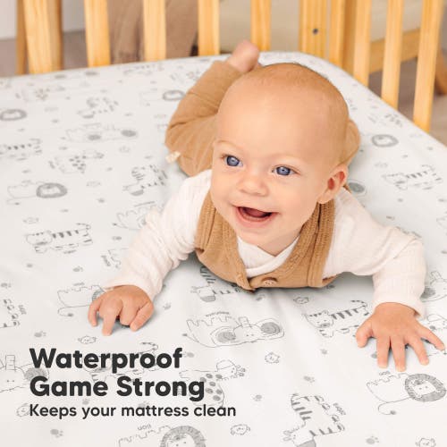 Keababies 2-pack Soothe [protect+] Waterproof Mini Crib Sheets In Keasafari