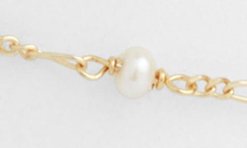 Shop Argento Vivo Sterling Silver Cultured Pearl Chain Anklet In Gold