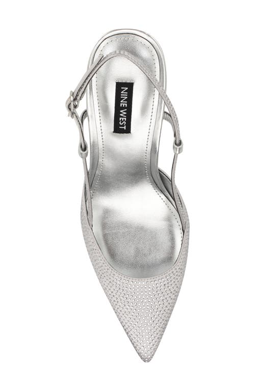 Shop Nine West Rumer Slingback Pointed Toe Pump In Silver