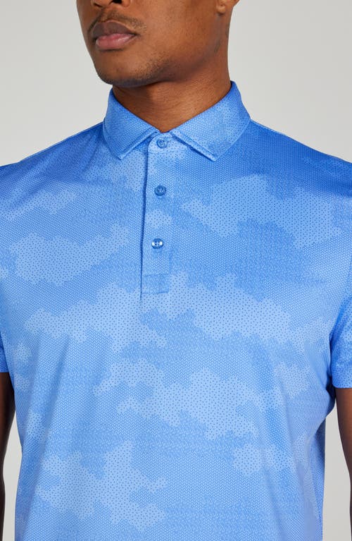 Shop Redvanly Arundel Digital Cloud Print Performance Golf Polo In Bleu