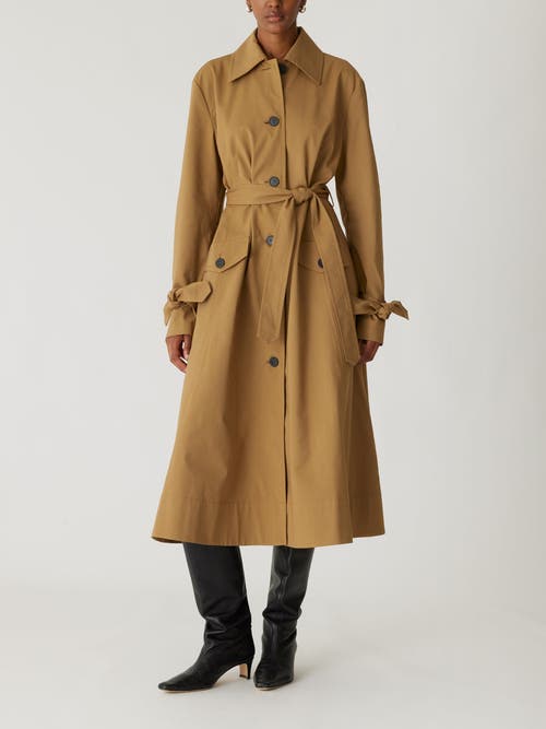Rebecca Taylor Refined Sateen Trench Coat In Date