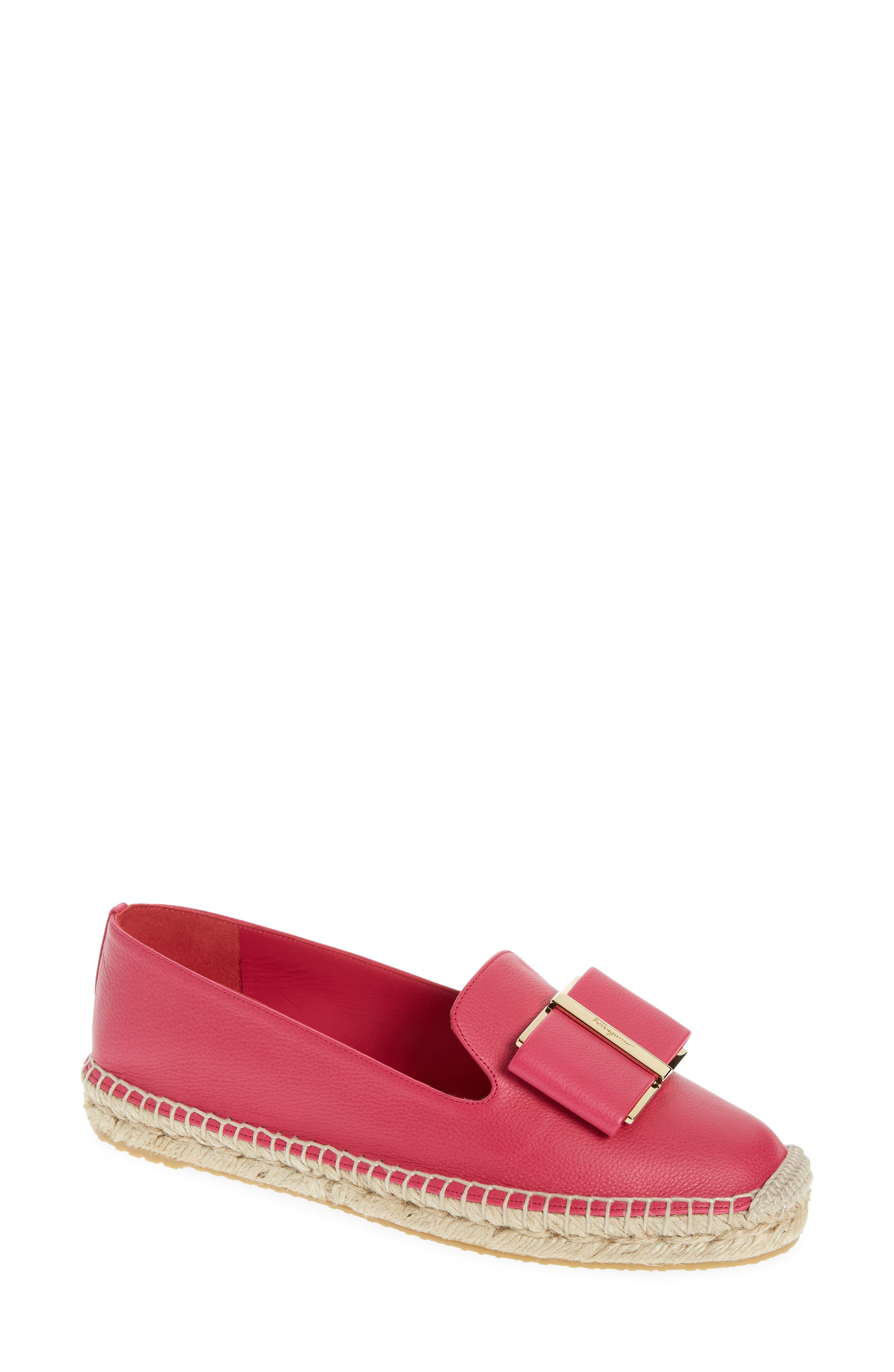 Salvatore Ferragamo Sannio Bow Espadrille Flat - Pink