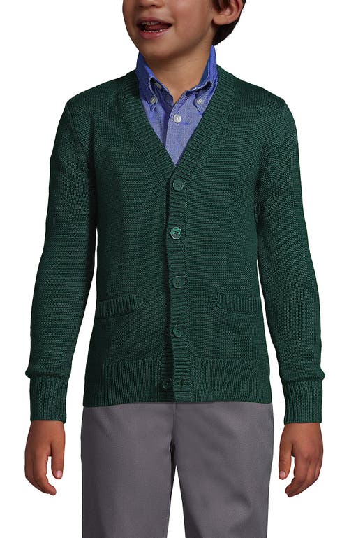 LANDS' END LANDS' END SCHOOL UNIFORM BOYS COTTON MODAL BUTTON FRONT CARDIGAN SWEATER