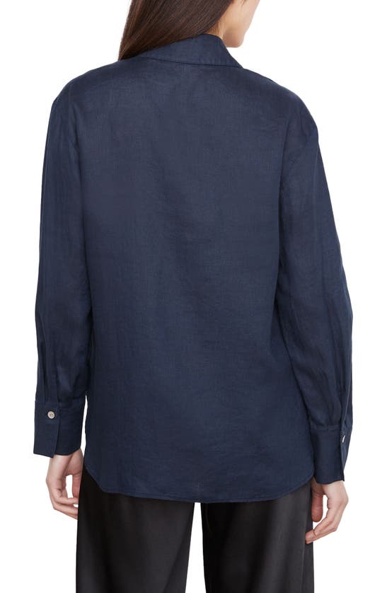 Vince Relaxed Linen Button-front Shirt In Coastal