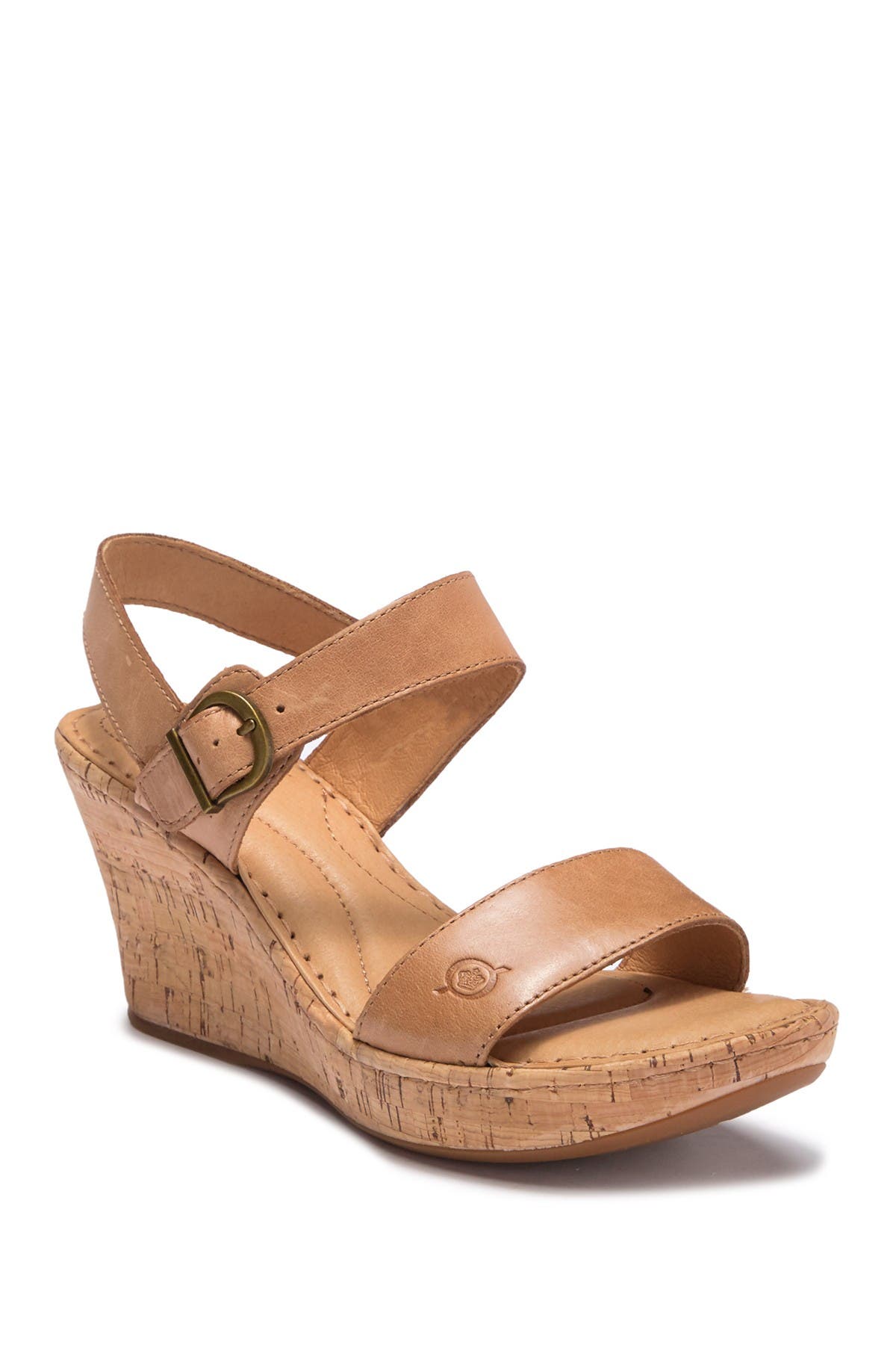 leather cork wedges