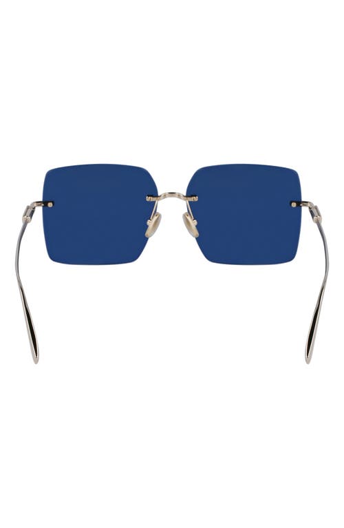 Shop Ferragamo Prisma 60mm Rectangular Sunglasses In Gold/blue