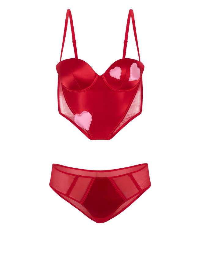Adore Me Vivi Contour Balconette Bustier In Dark Red