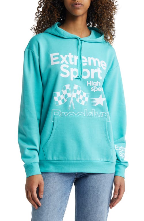 Vinyl Icons Extreme Sports Graphic Hoodie in Turq