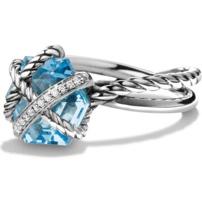 David Yurman Cable Wrap Ring With Semiprecious Stone And Diamonds