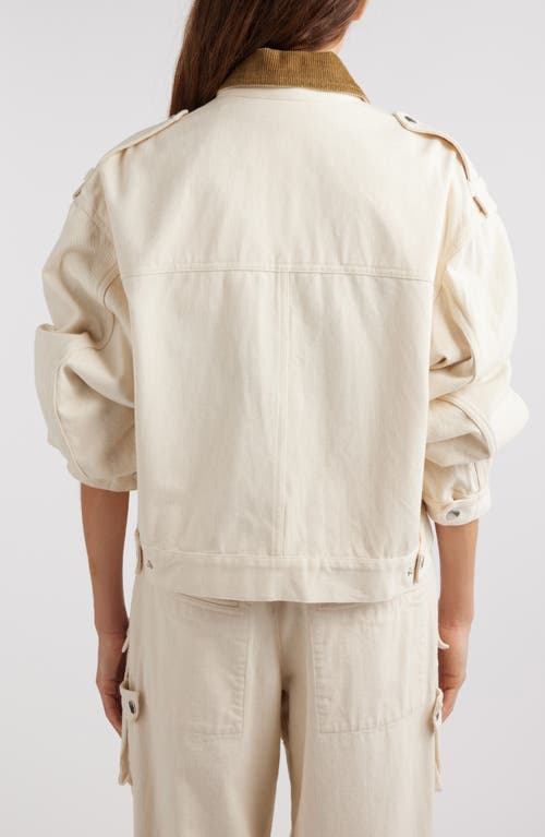 Shop Isabel Marant Étoile Julie Cotton Trucker Jacket In Ecru