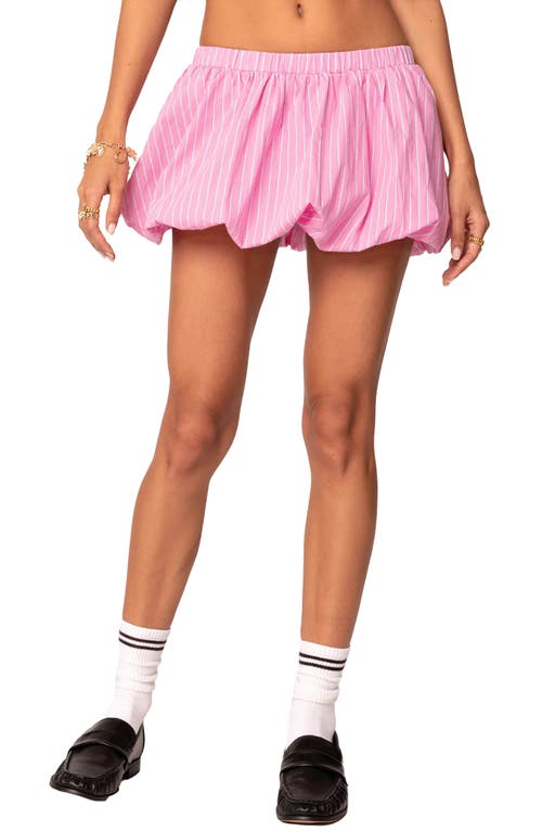 Shop Edikted Hila Pinstripe Bubble Miniskirt In Pink