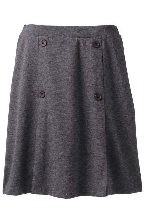 Shop Lands' End School Uniform  Ponte Button Front Skort In Charcoal Heather