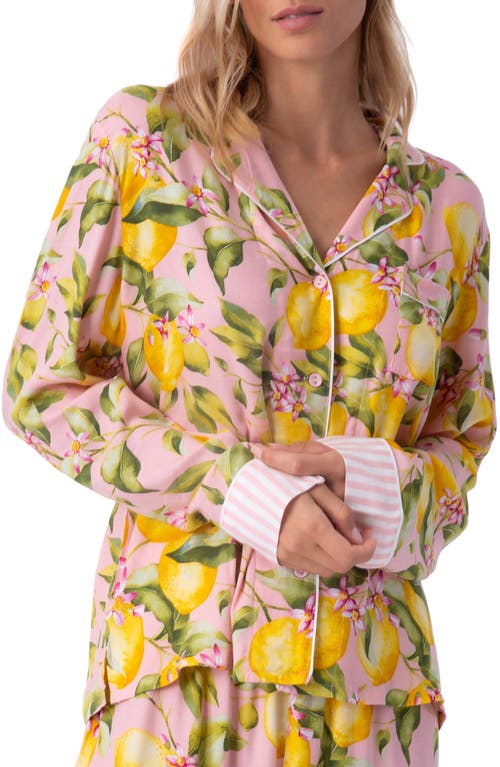 PJ Salvage Bloom Button-Up Pajama Top Lemon at Nordstrom,